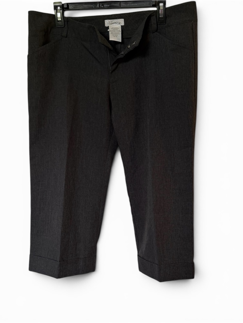 Speechless Gray Heathered Cuffed Dress Capri Pants Career Trousers Size 13